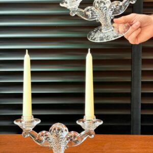 PAR DE CANDELABROS EM VIDRO