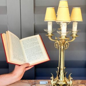 ABAJUR GIRANDOLE / CANDELABRA LAMP em BRONZE FUNDIDO