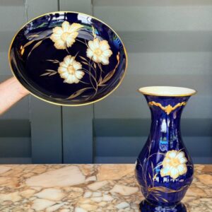 CONJUNTO DE VASO E PRATO em fina PORCELANA ALEMÃ