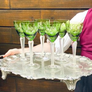 CONJUNTO DE TAÇAS em semi-CRISTAL DOUBLÊ VERDE SAFIRA
