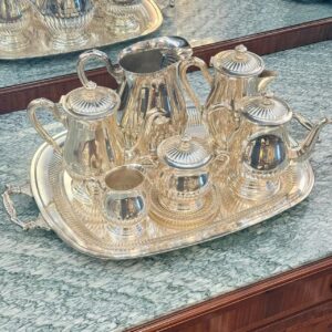 CONJUNTO PARA CHÁ E CAFÉ EM PRATA